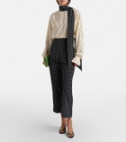 Valentino Silk crêpe de chine polka-dot straight pants