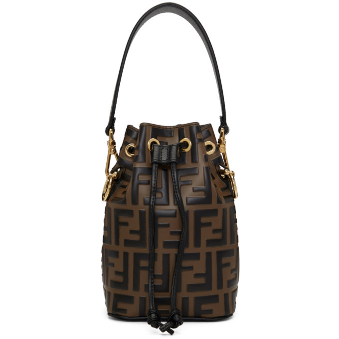 Fendi - Mon Tresor FF Embossed Denim Mini Bucket Bag