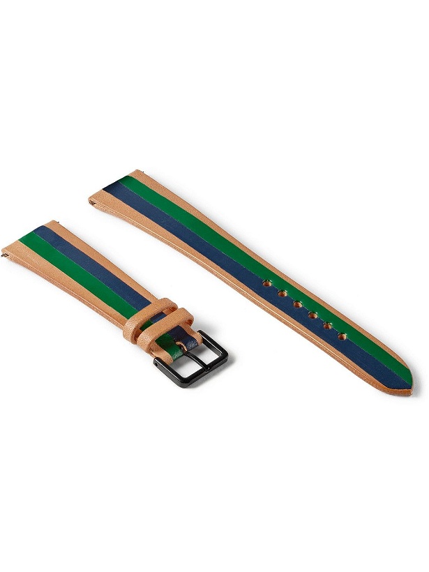 Photo: laCalifornienne - Ivy Striped Leather Watch Strap - Green