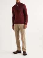 Massimo Alba - Slim-Fit Cashmere Half-Zip Sweater - Burgundy