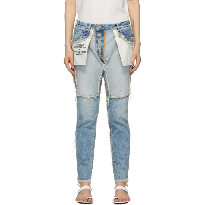 Photo: Unravel Blue Distressed Reversed Boyfriend Fit Jeans