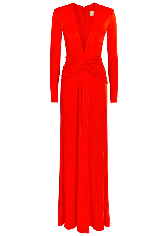 Photo: The New Arrivals Ilkyaz Ozel Azure Ruched Stretch-jersey Gown Red