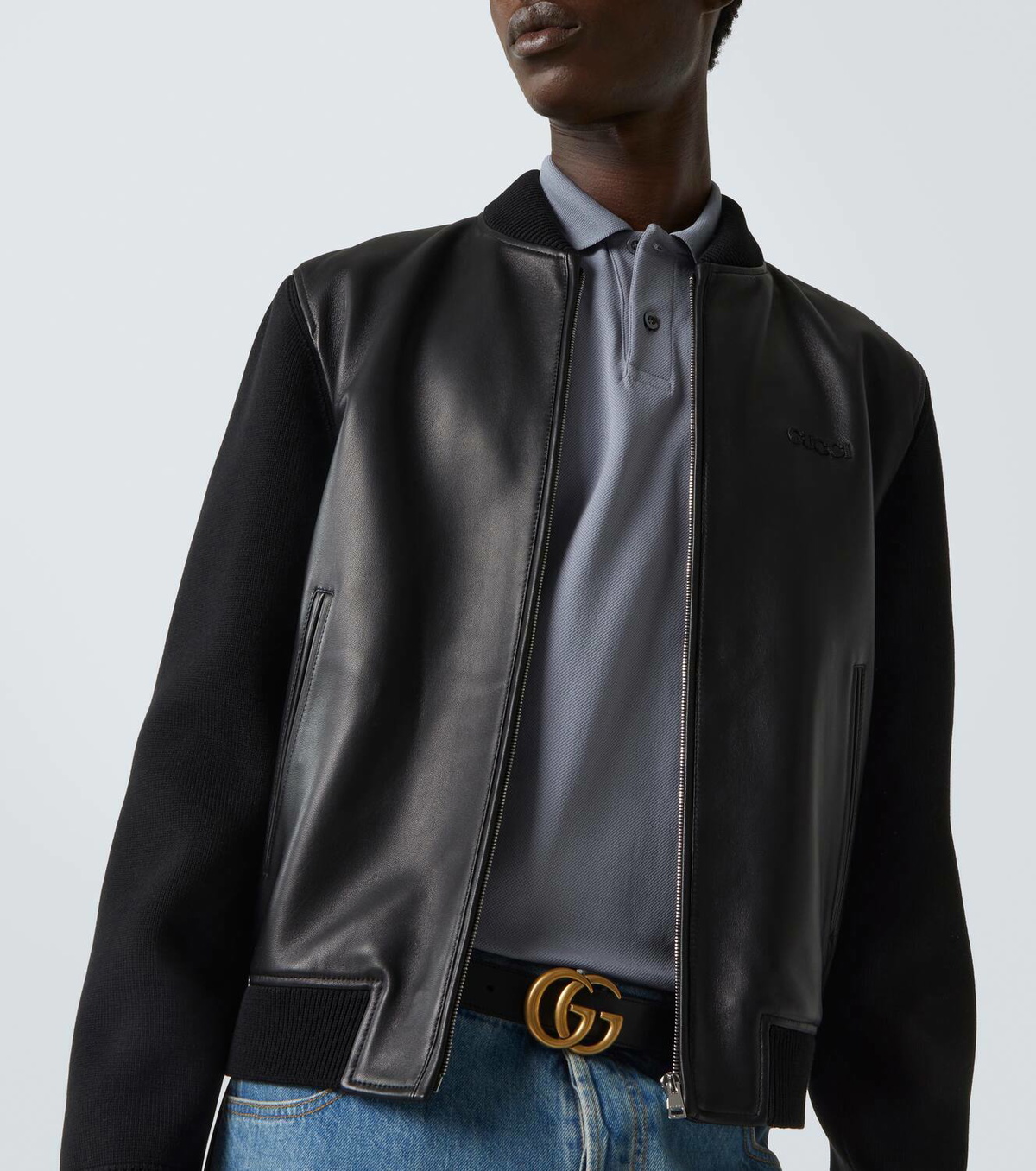 【送料&関税込】Gucci Top Stitched Long Sleeved Bomber Jacke Gucci - GG leather bomber jacket Gucci