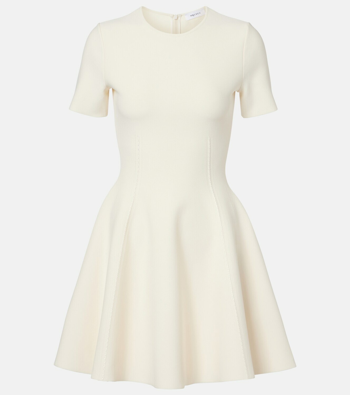 McQueen Asymmetric knitted minidress