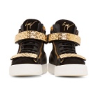 Giuseppe Zanotti Black and Gold Archer Dual High-Top Sneakers