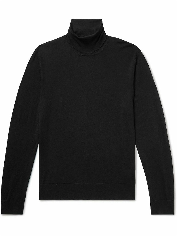 Photo: The Row - Elam Slim-Fit Wool Rollneck Sweater - Black