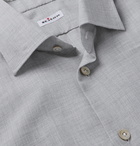 Kiton - Slim-Fit Cotton and Cashmere-Blend Shirt - Gray