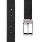 Burberry - 3.5cm Black Reversible Checked Leather Belt - Gray