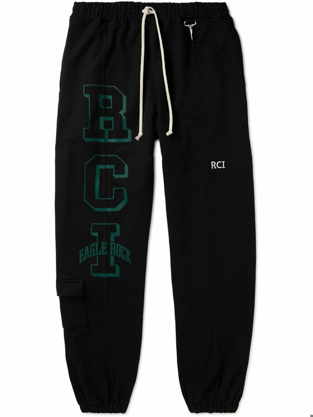 Photo: Reese Cooper® - Eagle Tapered Logo-Print Cotton-Jersey Sweatpants - Black