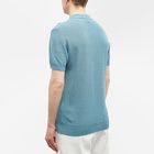 A.P.C. Men's Fred Knit Polo Shirt in Blue Grey