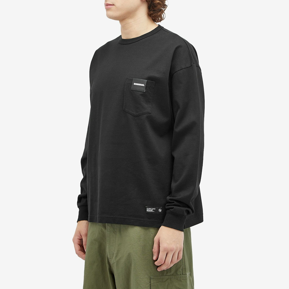 Neighborhood Men's Classic Long Sleeve Pocket T-Shirt in Black