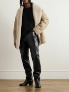 Fear of God - Logo-Appliquéd Straight-Leg Full-Grain Leather Trousers - Black