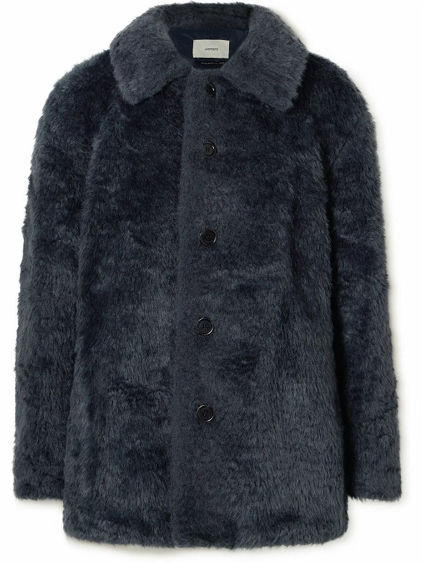 Photo: Amomento - Oversized Faux Fur Coat - Gray