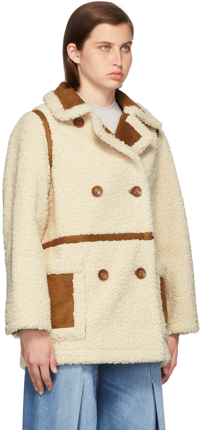 Stand Studio Off-White Sherpa Chloe Jacket