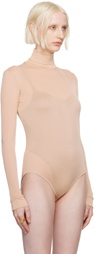 Maison Margiela Beige High-Neck Bodysuit
