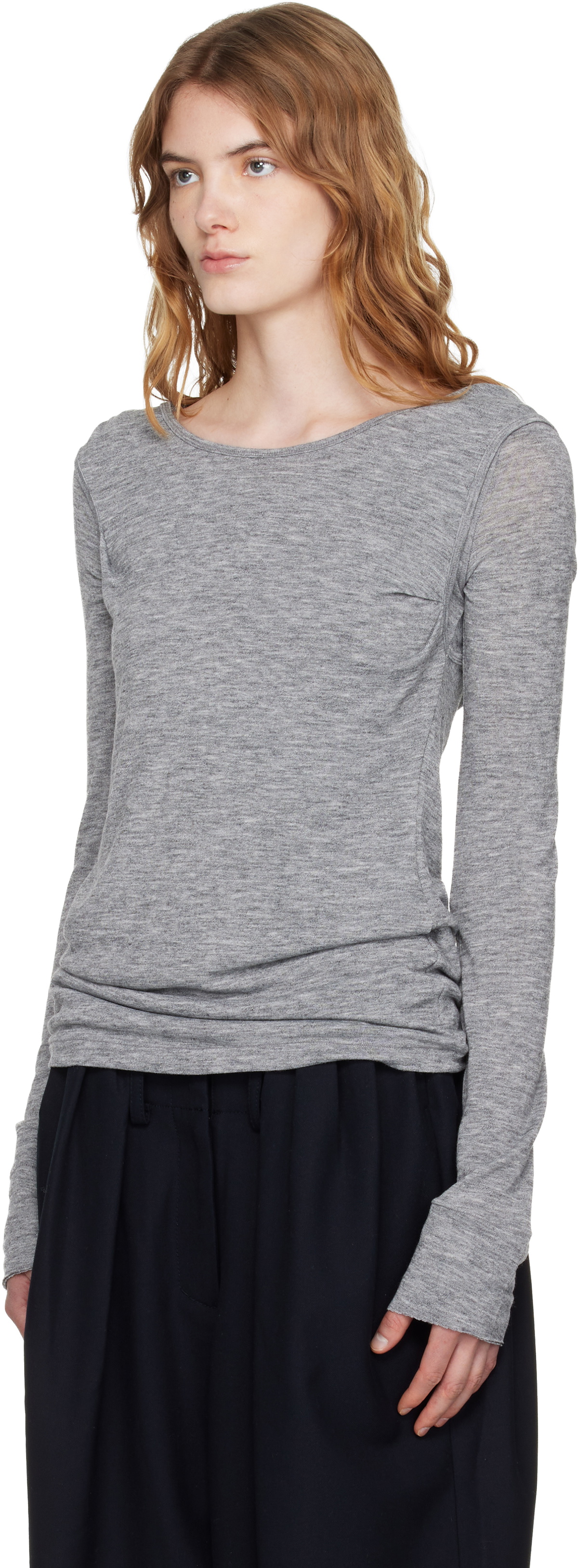 OPEN YY Gray Convertible Hook Top Midi Dress