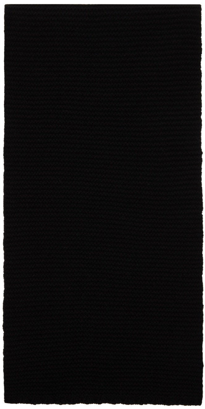 Rick Owens Black Cashmere Long Knit Scarf
