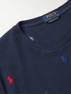 POLO RALPH LAUREN - Logo-Embroidered Cotton-Piqué T-Shirt - Blue