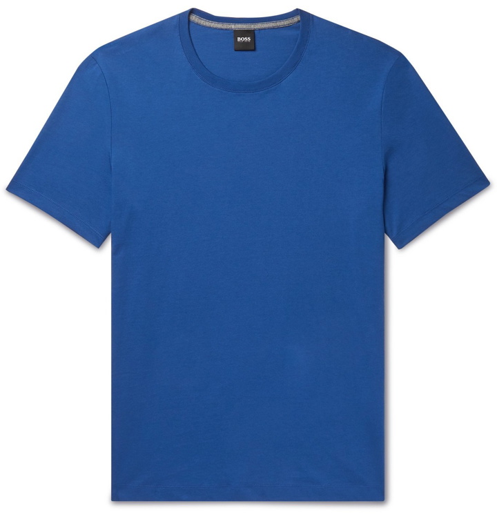 Photo: HUGO BOSS - Cotton-Jersey T-Shirt - Blue