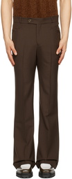 Ernest W. Baker Brown Cuffed 70s Trousers