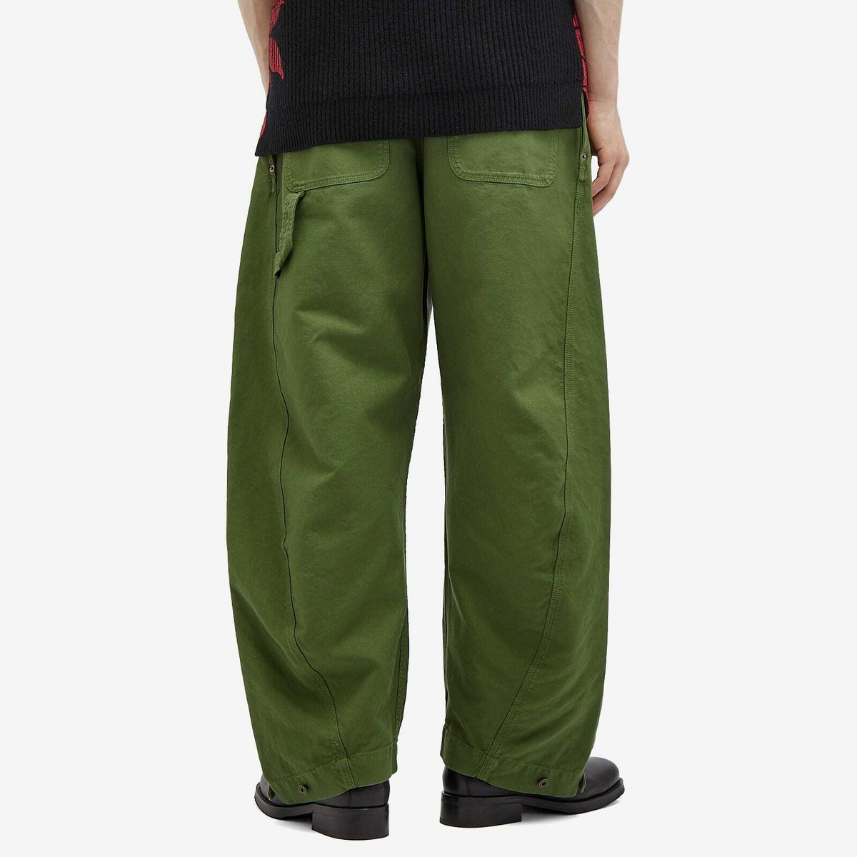 JW Anderson Men's Twisted Seam Trousers in Dark Green JW