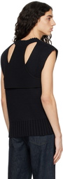 ANDREĀDAMO Black Layered Back Vest