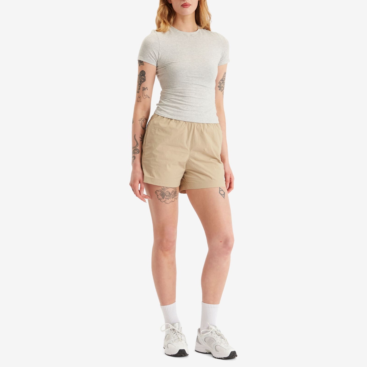 New Balance Athletics Stretch Woven Short 5" in Stoneware