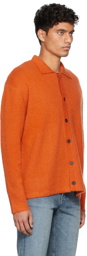 Solid Homme Orange Collared Cardigan