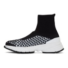 Neil Barrett Black and White Molecular Knit Sock Sneakers
