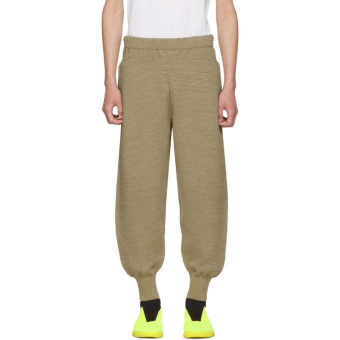 Homme Plisse Issey Miyake Beige WG Knit Trousers Homme Plisse