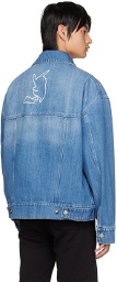 Balmain Blue Pokémon Edition Printed Denim Jacket