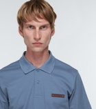 Berluti Leather-detail cotton piqué polo shirt