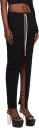Rick Owens DRKSHDW Black Temple Pull On Sliced Pillar Maxi Skirt