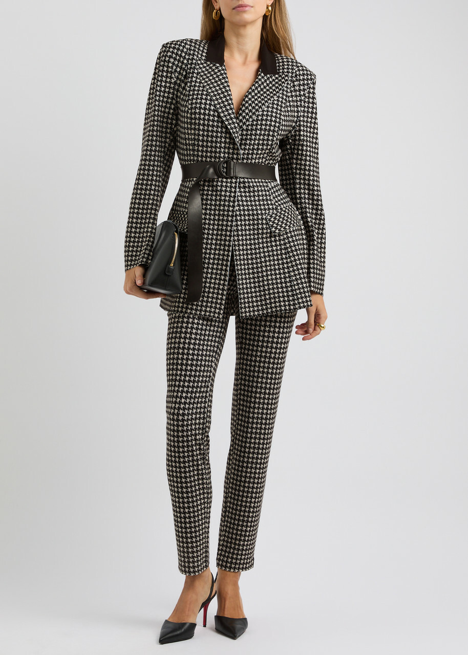 Norma Kamali Printed Stretch-jersey Trousers Black