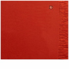 Maison Kitsuné Men's Fox Head Patch Wool Scarf in Burnt Red/Rust