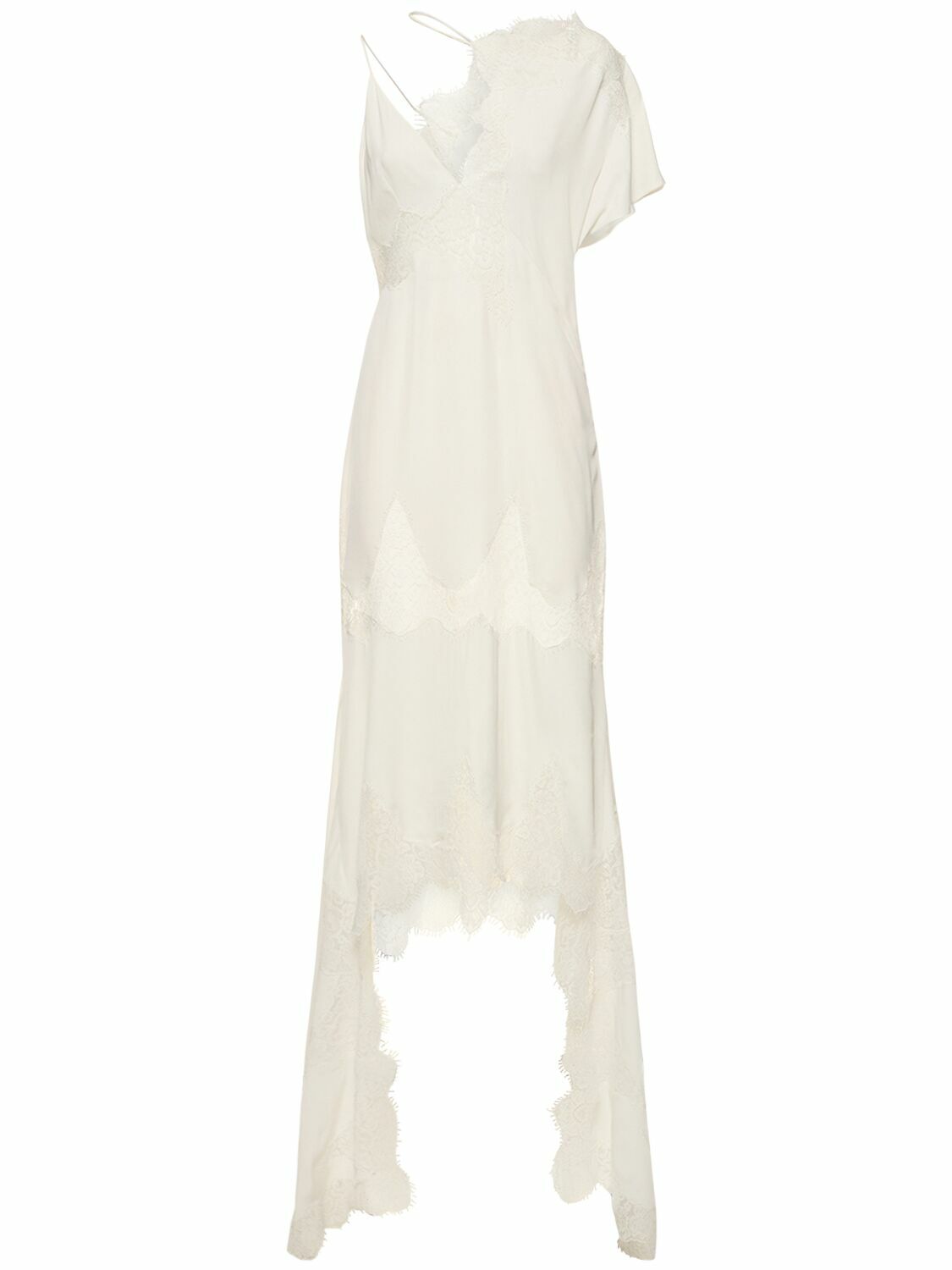 STELLA MCCARTNEY - Asymmetric Silk & Lace Maxi Dress Stella McCartney STELLA MCCARTNEY - Asymmetric Silk & Lace Maxi Dress Stella McCartney