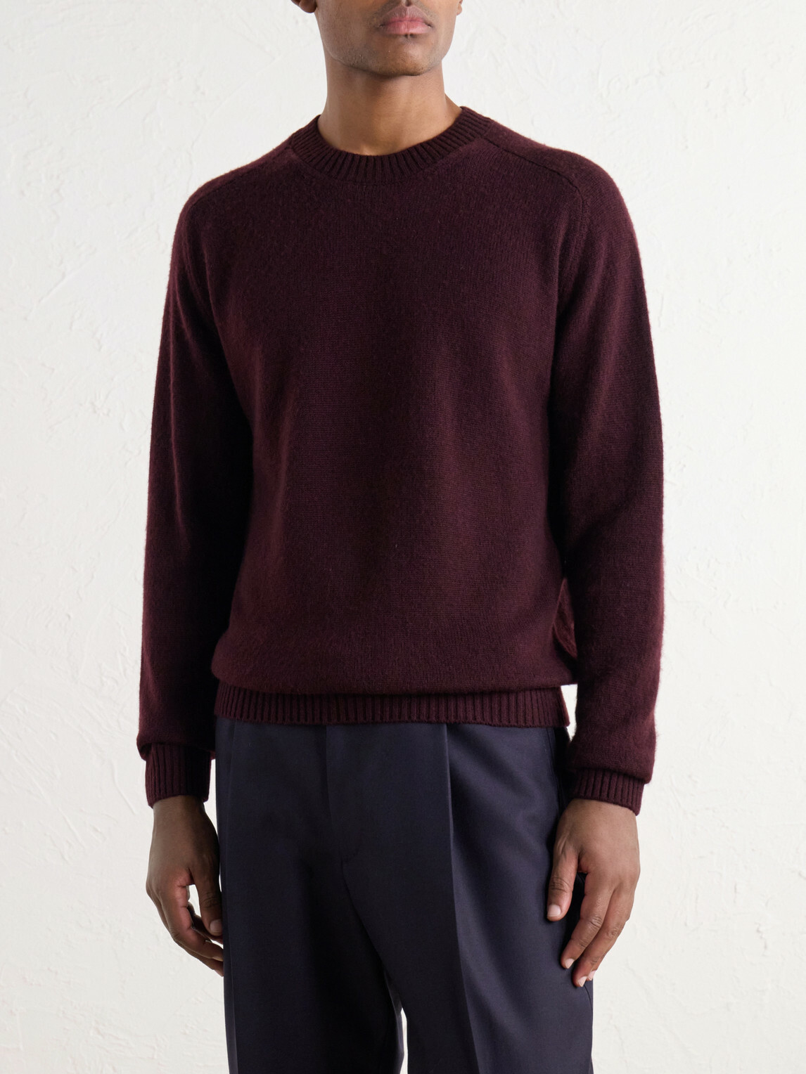 Boglioli - Virgin Wool and Cashmere-Blend Sweater - Burgundy