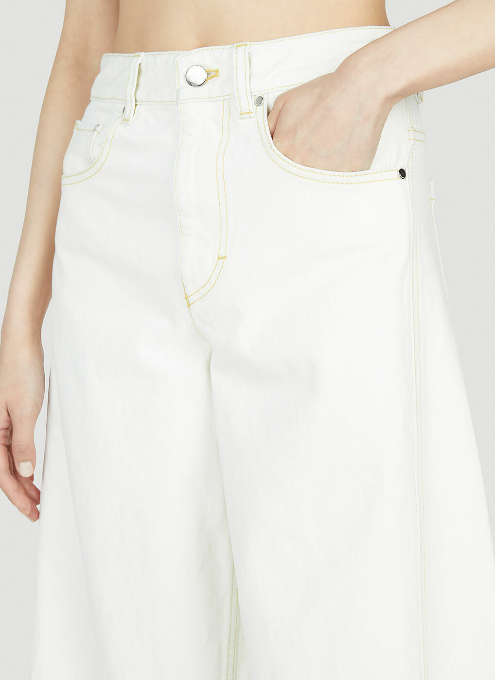 【MONCLER】 ワイドレッグパンツ ホワイト 【 x Alicia Keys】 Moncler x Alicia Keys - Wide Leg Pants in White
