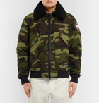 Canada Goose - Bromley Shearling-Trimmed Camouflage-Print Shell Down Bomber Jacket - Men - Army green
