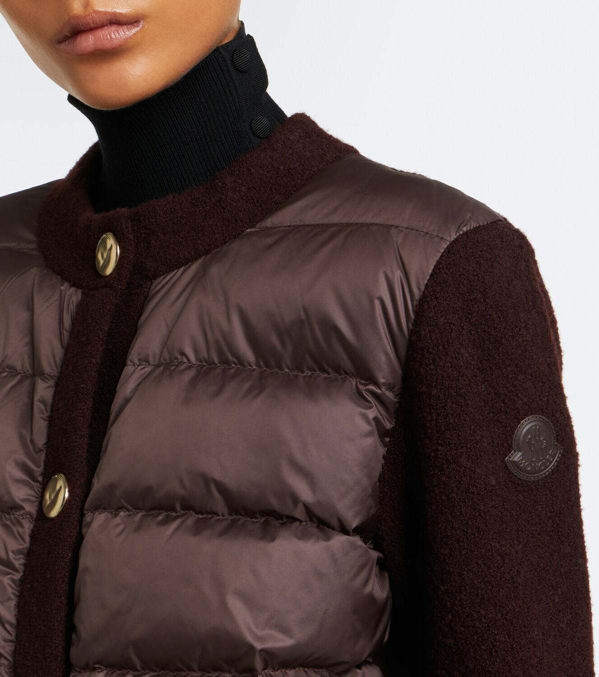 Moncler Down-paneled wool-blend cardigan