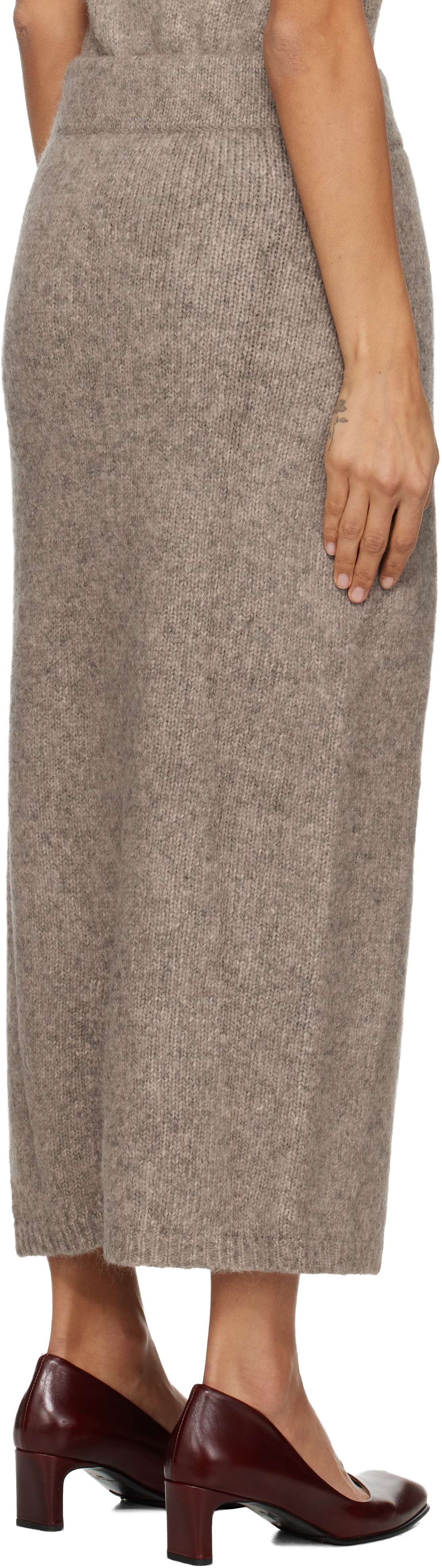 Lauren Manoogian Taupe Loft Pencil Midi Skirt