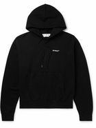 Off-White - Printed Cotton-Jersey Hoodie - Black