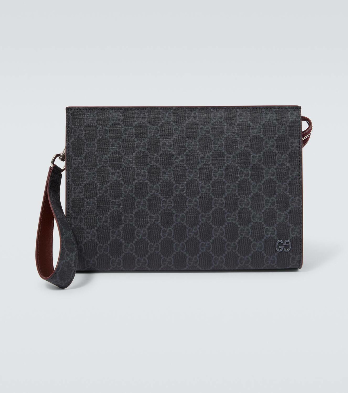 Gucci GG canvas leather-trimmed pouch Gucci