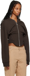 Mugler Brown Corseted Hoodie