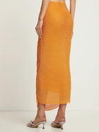 SELF-PORTRAIT - Orange Hotfix Mesh Midi Skirt