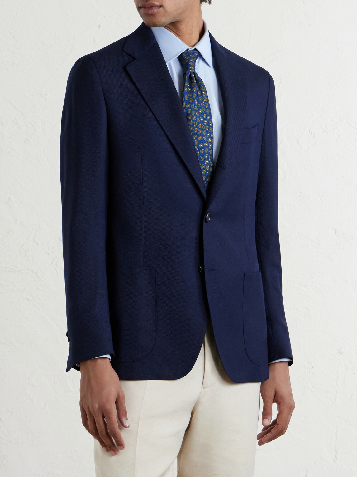 De Petrillo - Wool-Hopsack Blazer - Blue