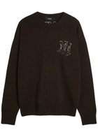 Amiri MA Logo-appliquéd Wool Jumper Dark Brown
