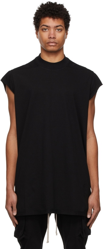 Photo: Rick Owens Drkshdw Black Mock Neck Jumbo T-Shirt