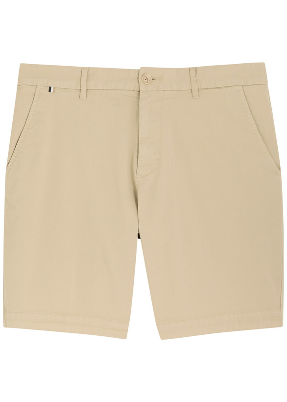 Photo: Boss H-slice Stretch-cotton Shorts Beige