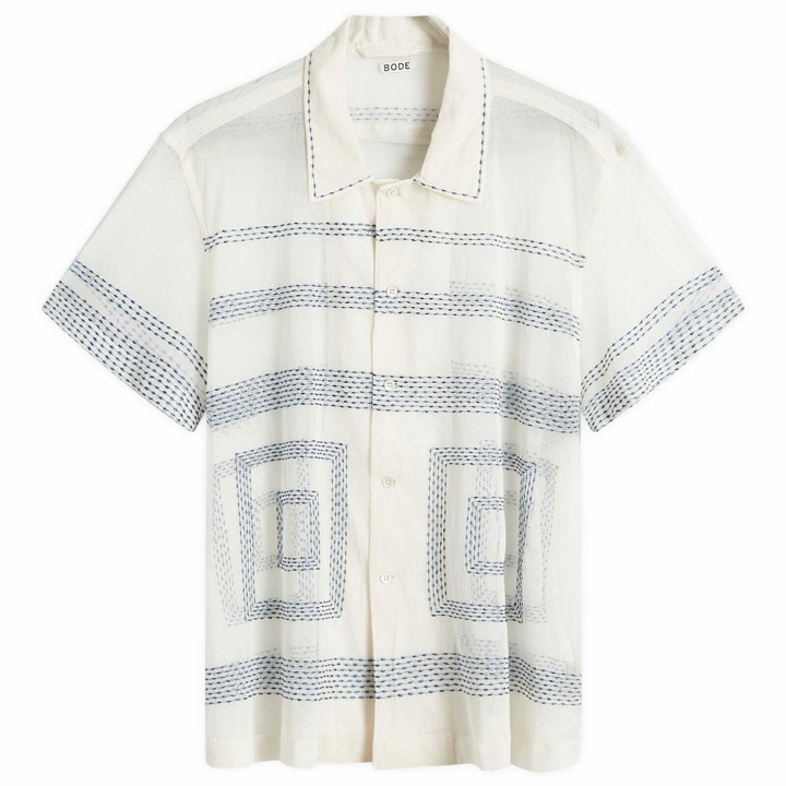 Photo: BODE Men's Tile Stitch Vacation Shirt in Multi
